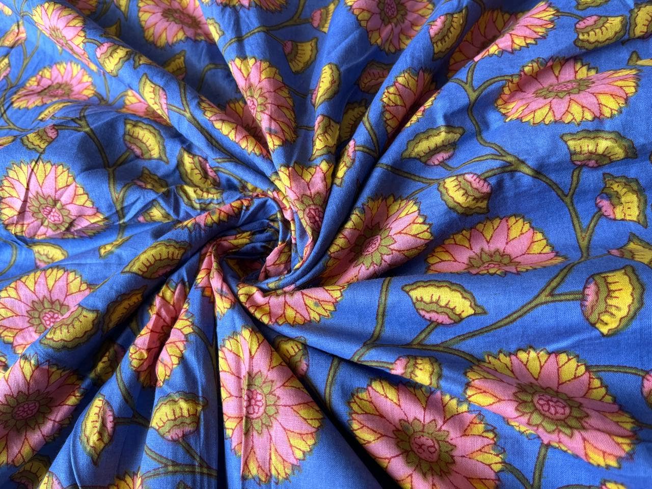 Block Printed Handmade Cotton Fabric - homesewn