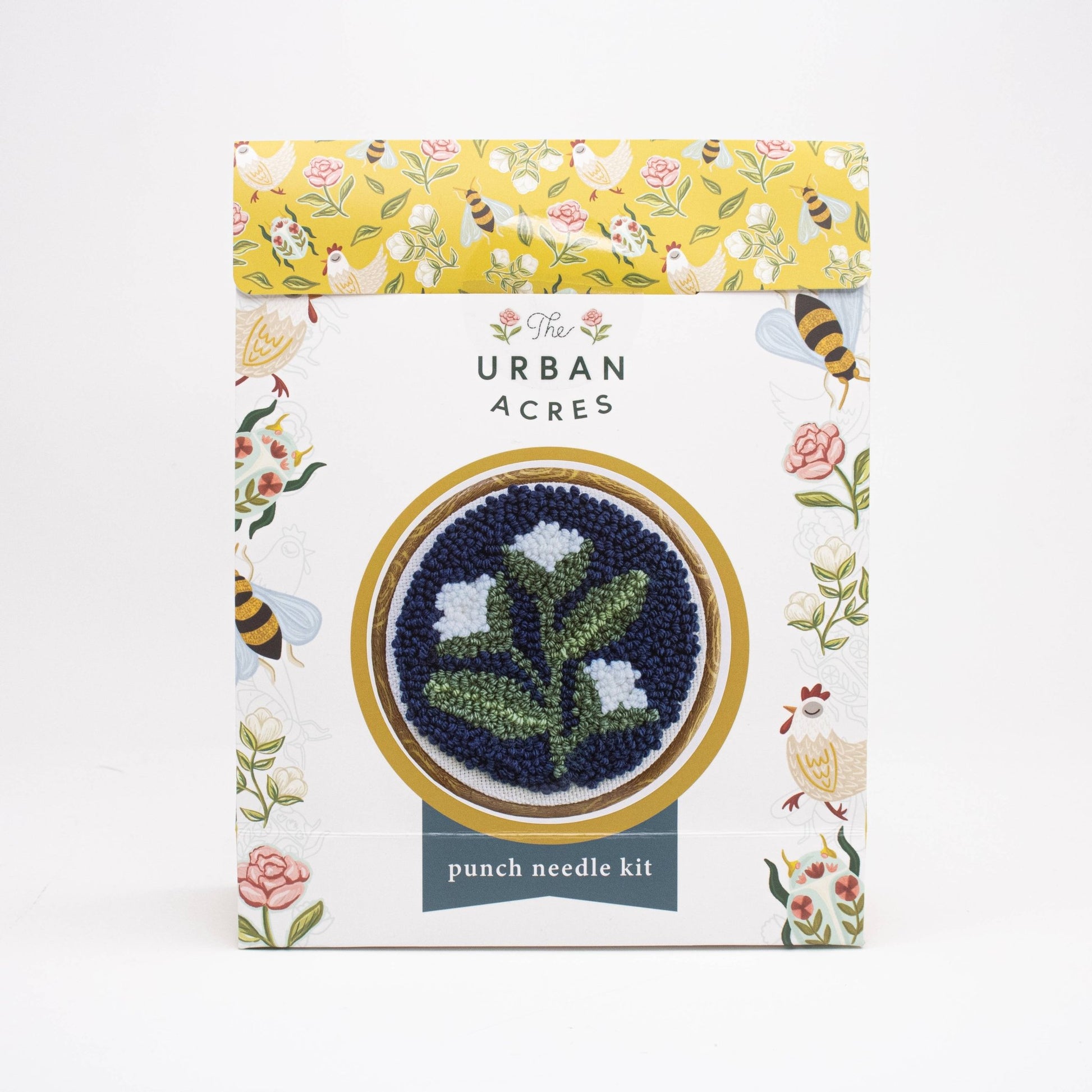 Blue Floral Punch Needle Kit - homesewn