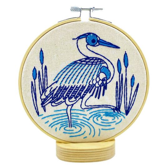 Blue Heron Complete Embroidery Kit - homesewn