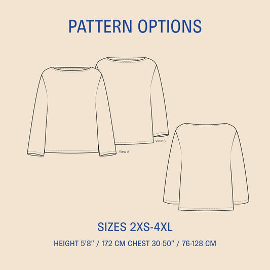 Boatneck Blouse sewing pattern PDF DOWNLOAD - homesewn