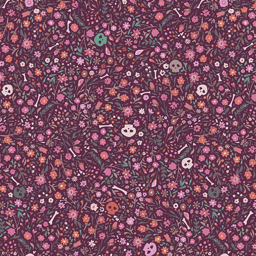 Boneyard - Hexberry - Enshadow - Halloween QUILTING COTTON/POPLIN - homesewn