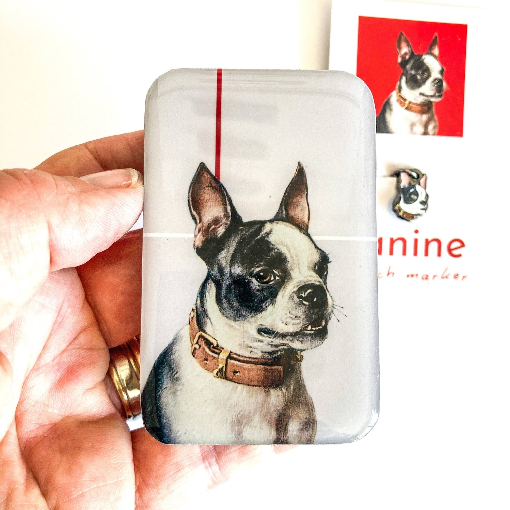 Boston Terrier notions tin - homesewn