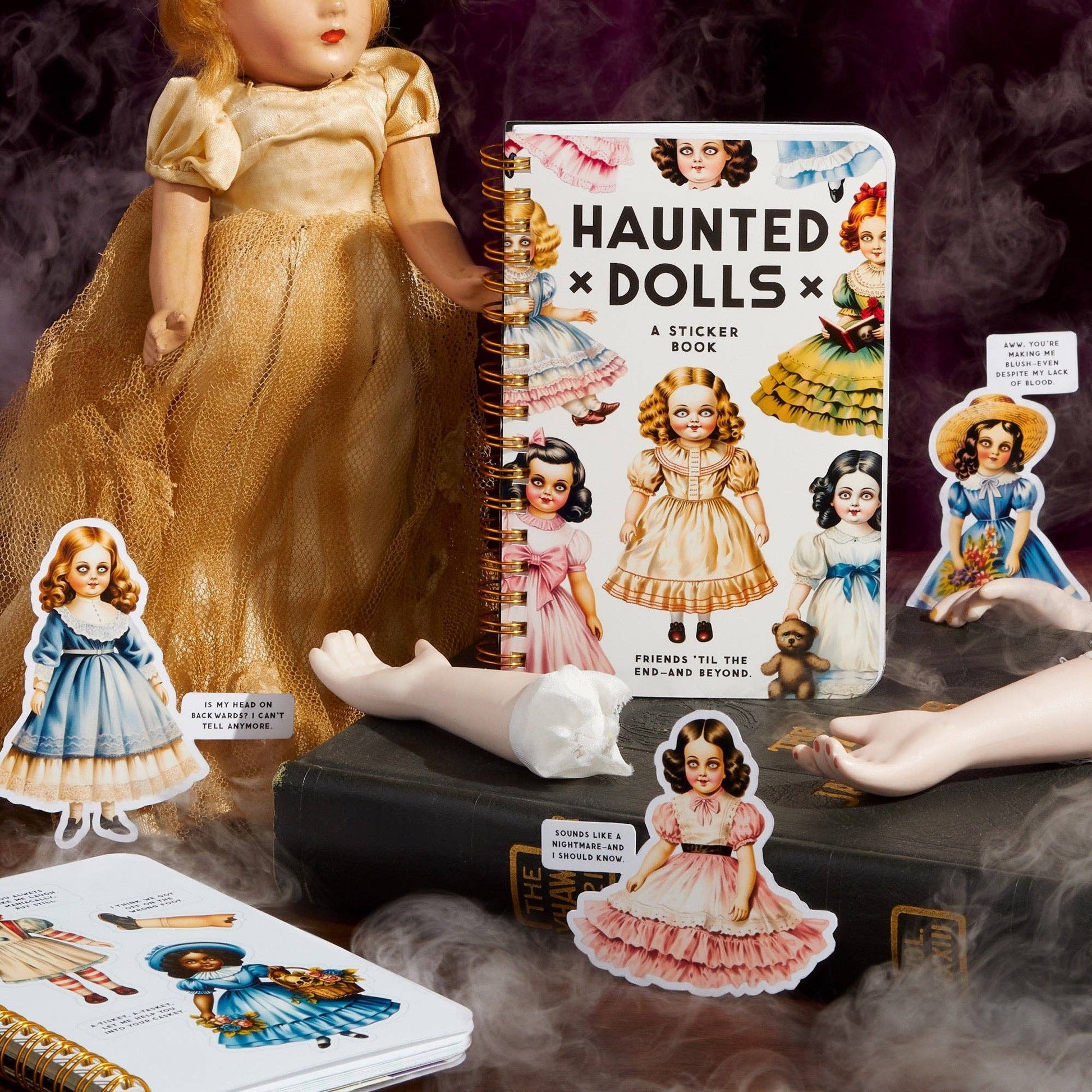 Brass Monkey Haunted Dolls Sticker Book - homesewn