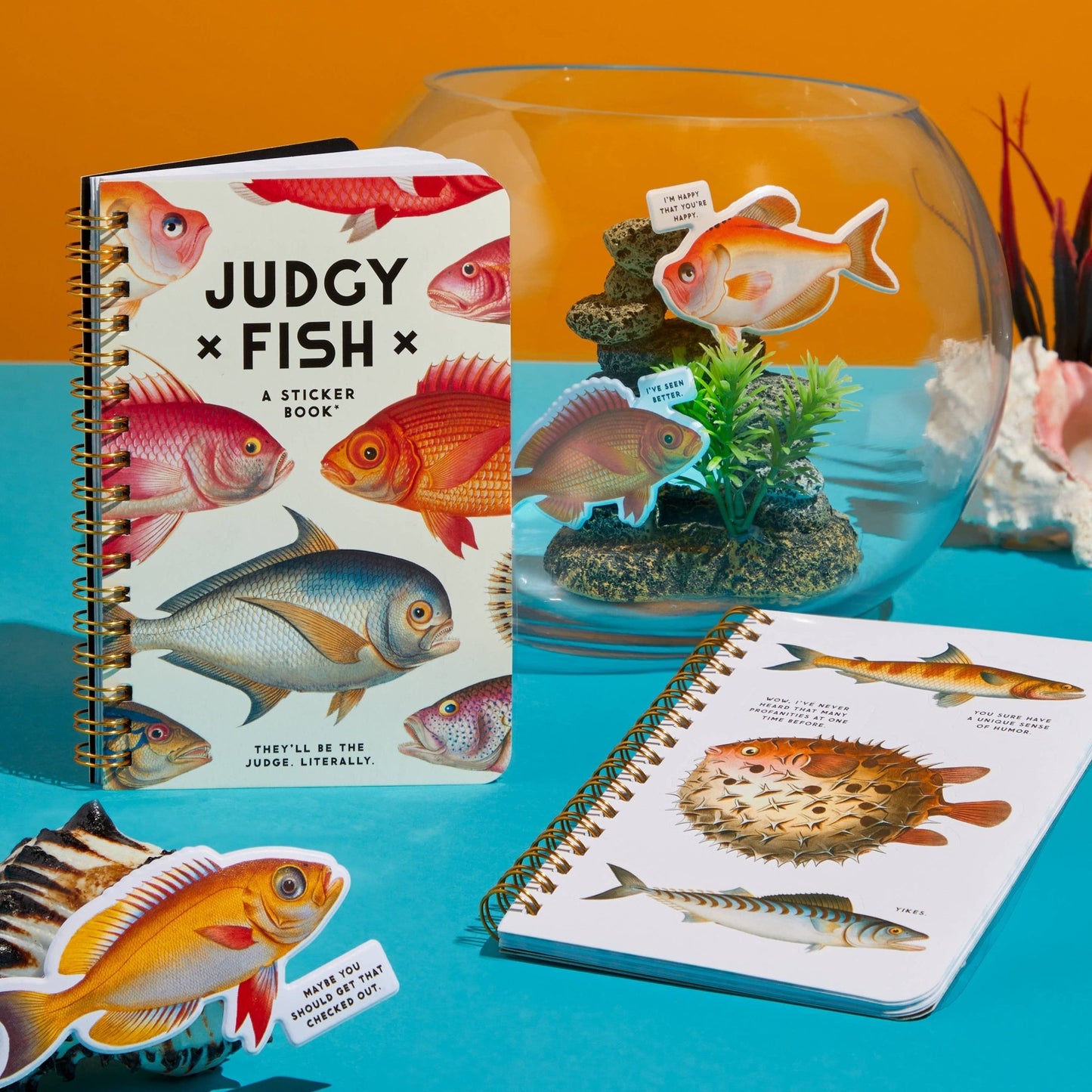 Brass Monkey Judgy Fish Sticker Book - homesewn