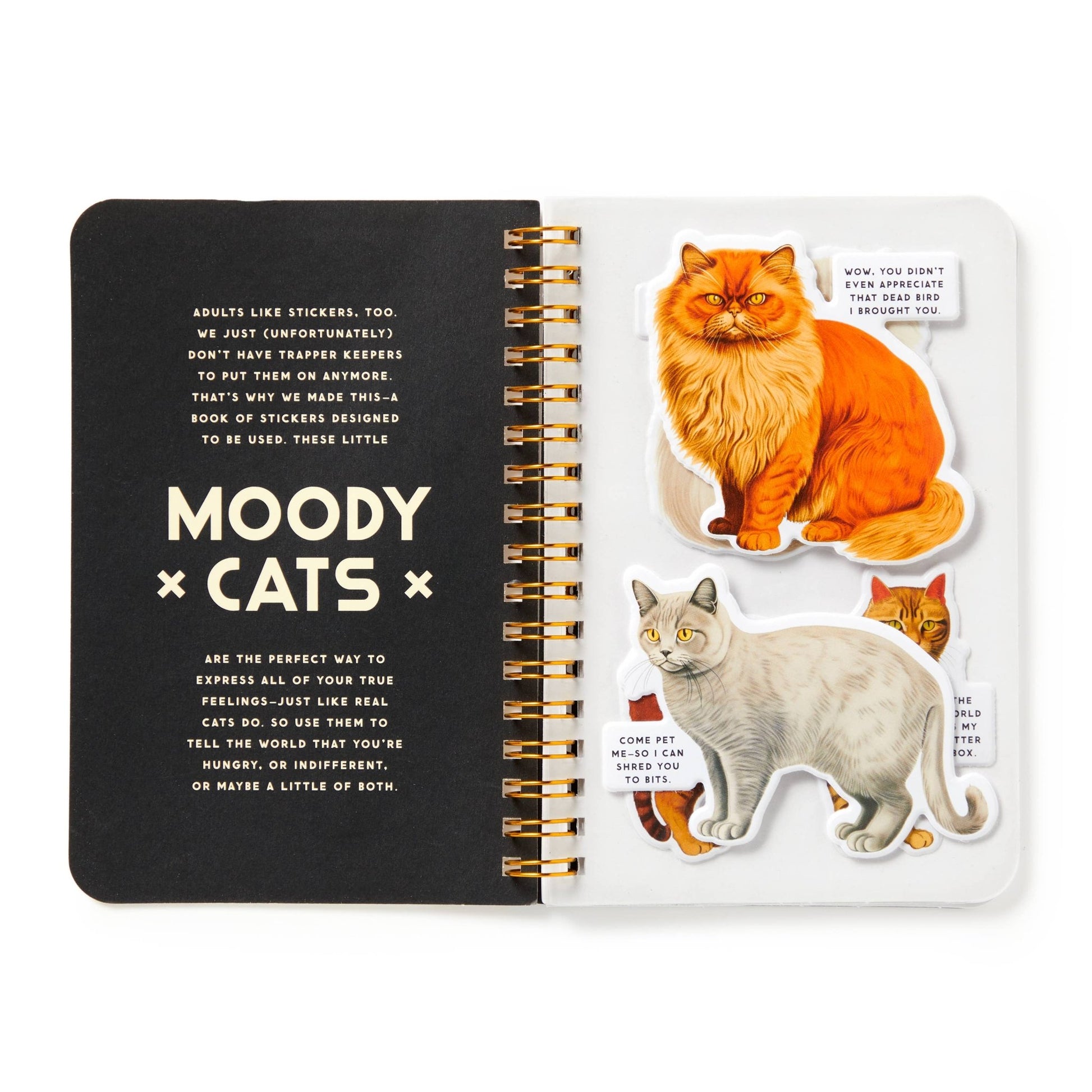 Brass Monkey Moody Cats Sticker Book - homesewn