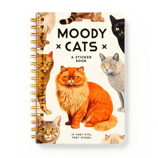 Brass Monkey Moody Cats Sticker Book - homesewn