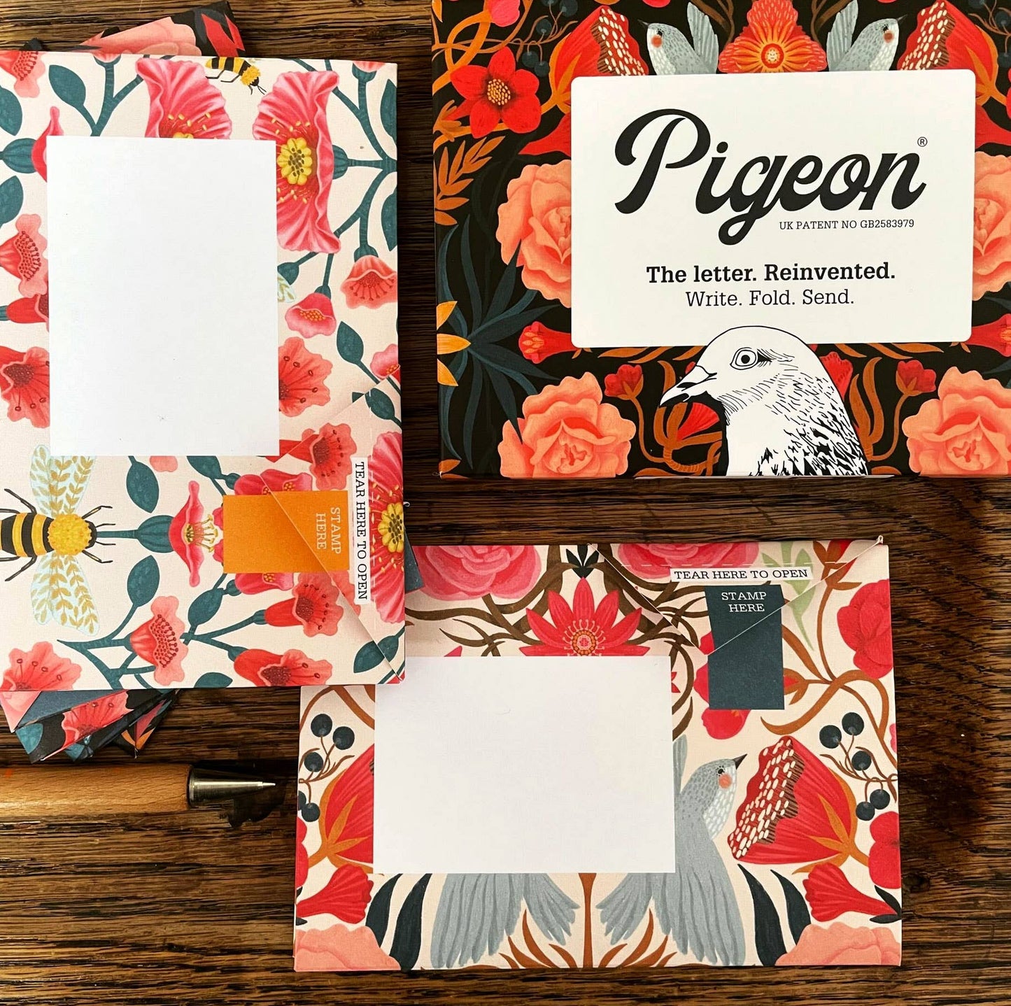Bright & Beautiful Pigeon, Folding Letters, Pack of 6 - homesewn