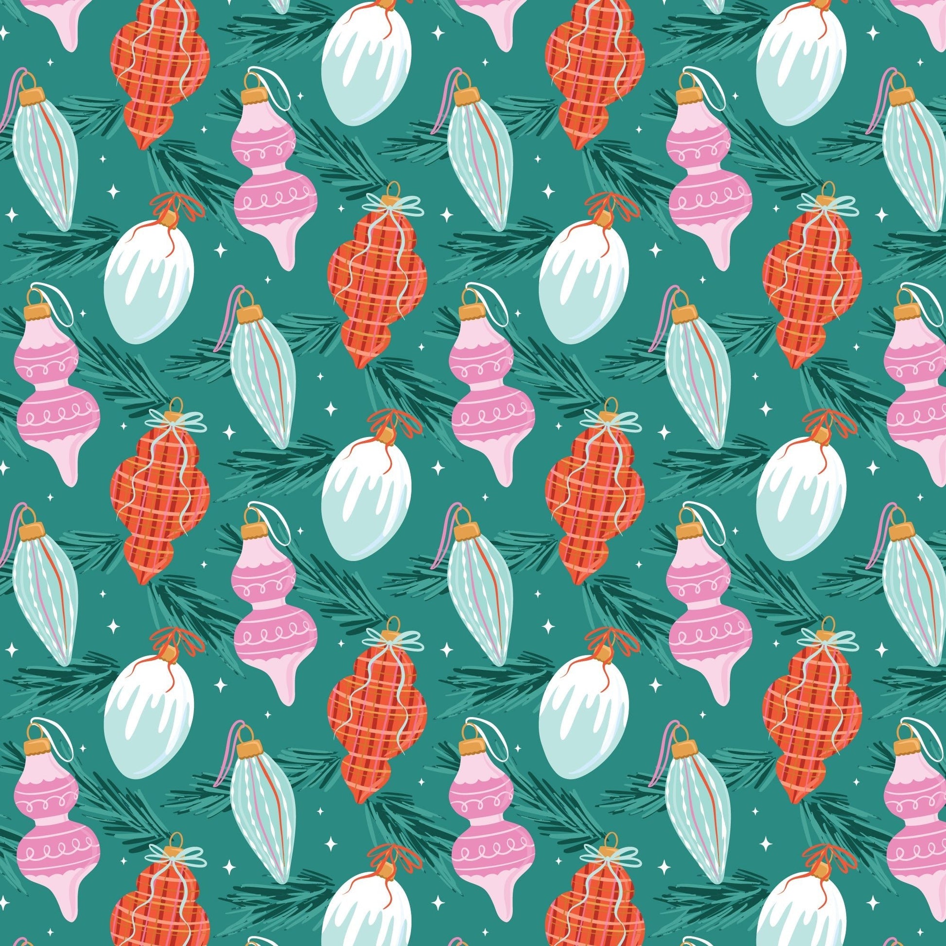 Brilliant Baubles - Turquoise - Jolly Tidings - homesewn