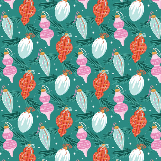 Brilliant Baubles - Turquoise - Jolly Tidings - homesewn