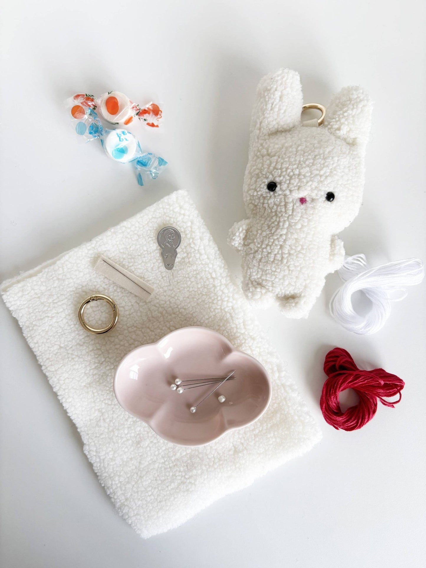 Bunny Bag Charm Craft Kit — Beginner Sewing Project - homesewn