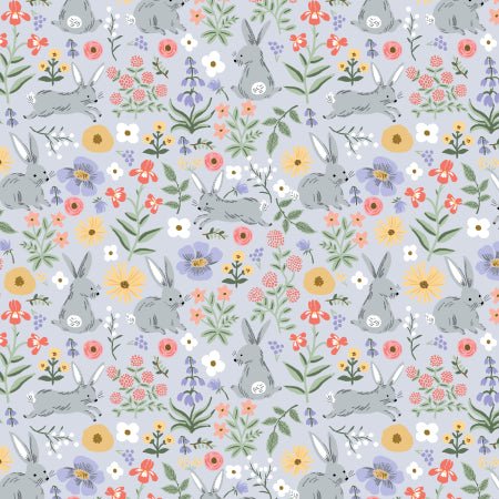 Bunny Floral - Blue - Rifle Paper Co. Easter - RP1508 - BL4 - homesewn