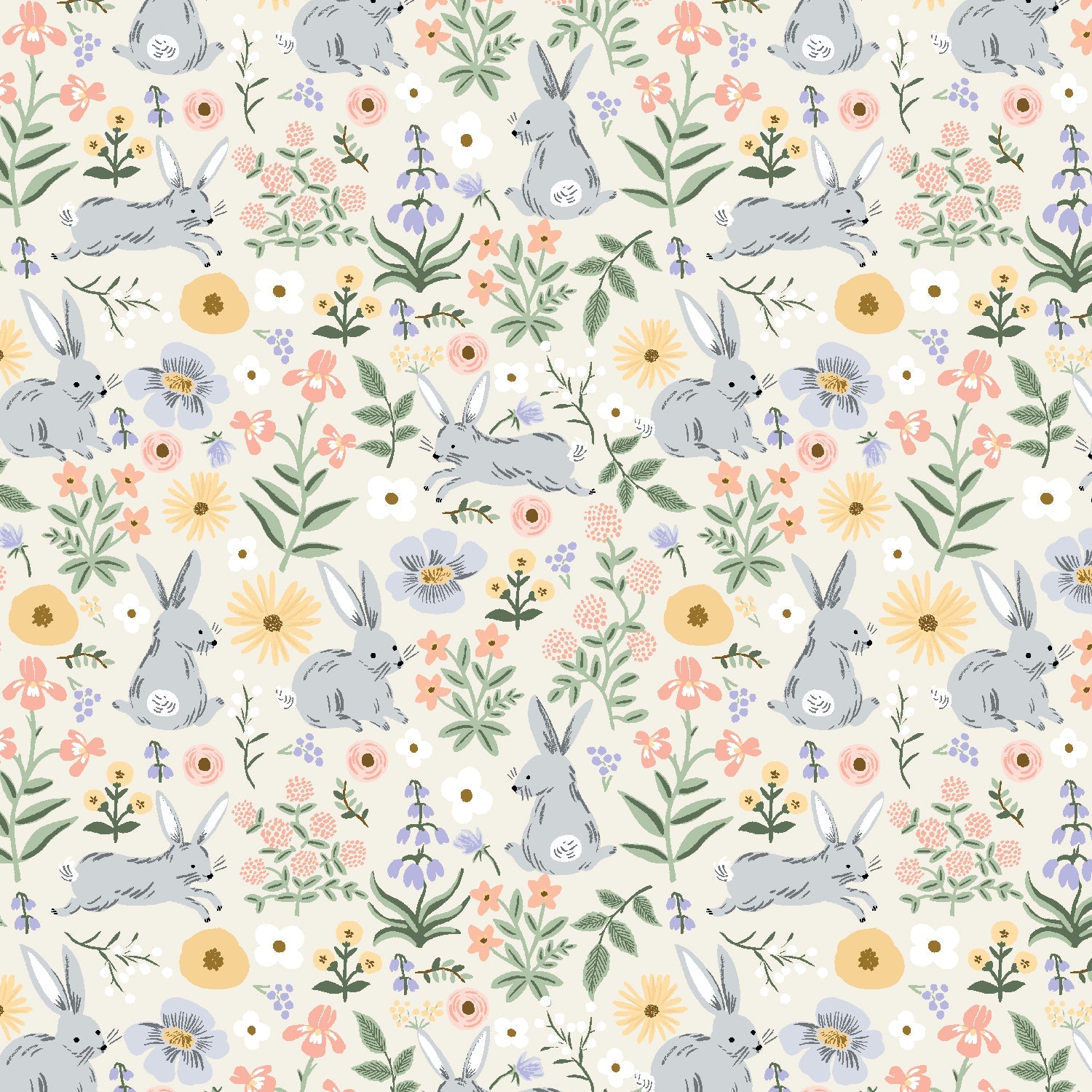 Bunny Floral - Cream - Rifle Paper Co. Easter - RP1508 - CR2 - homesewn