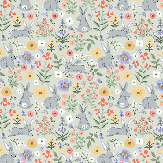 Bunny Floral - Green - Rifle Paper Co. Easter - RP1508 - GR2 - homesewn