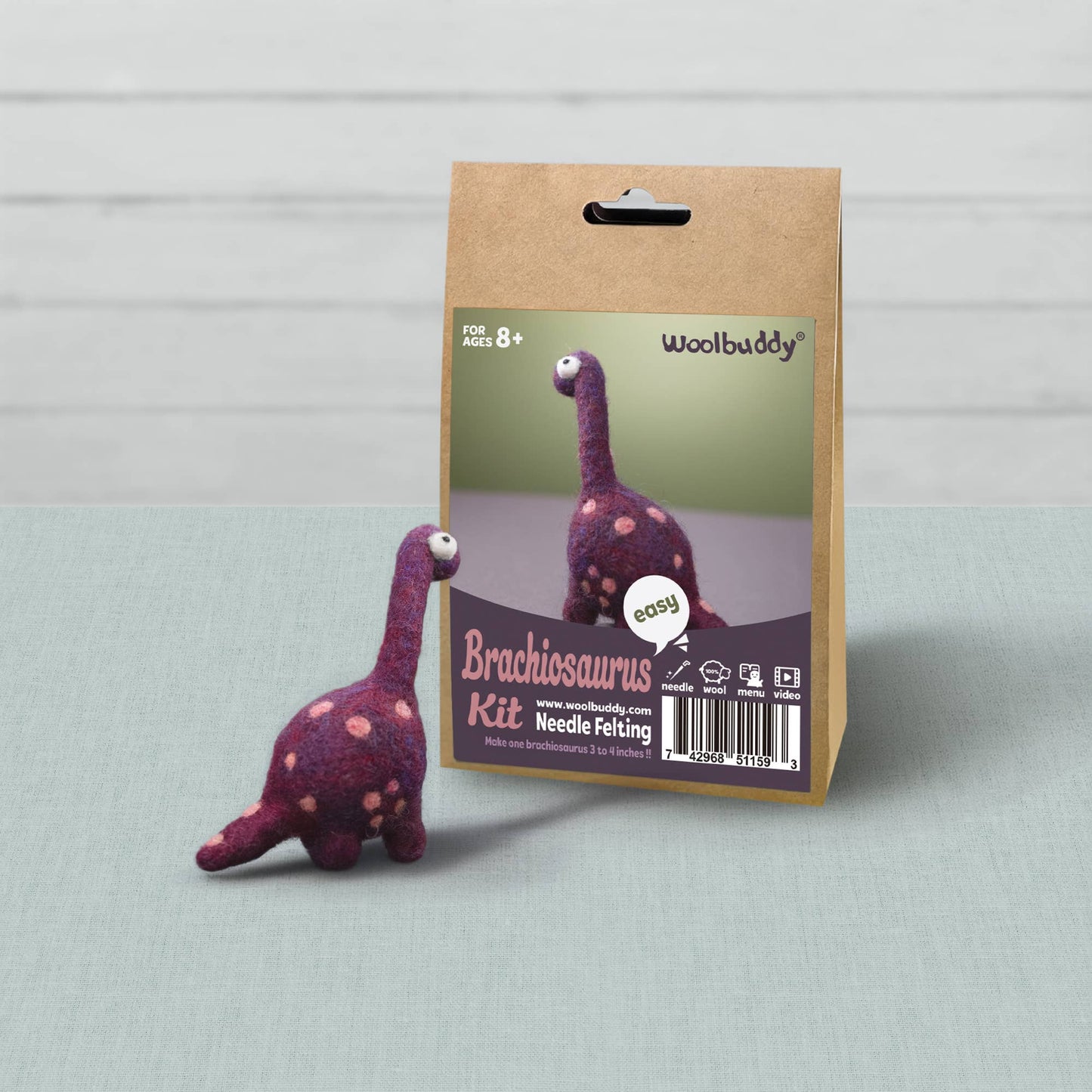 Beginner Brachiosaurus Needle Felting Kit – DIY Craft Gift