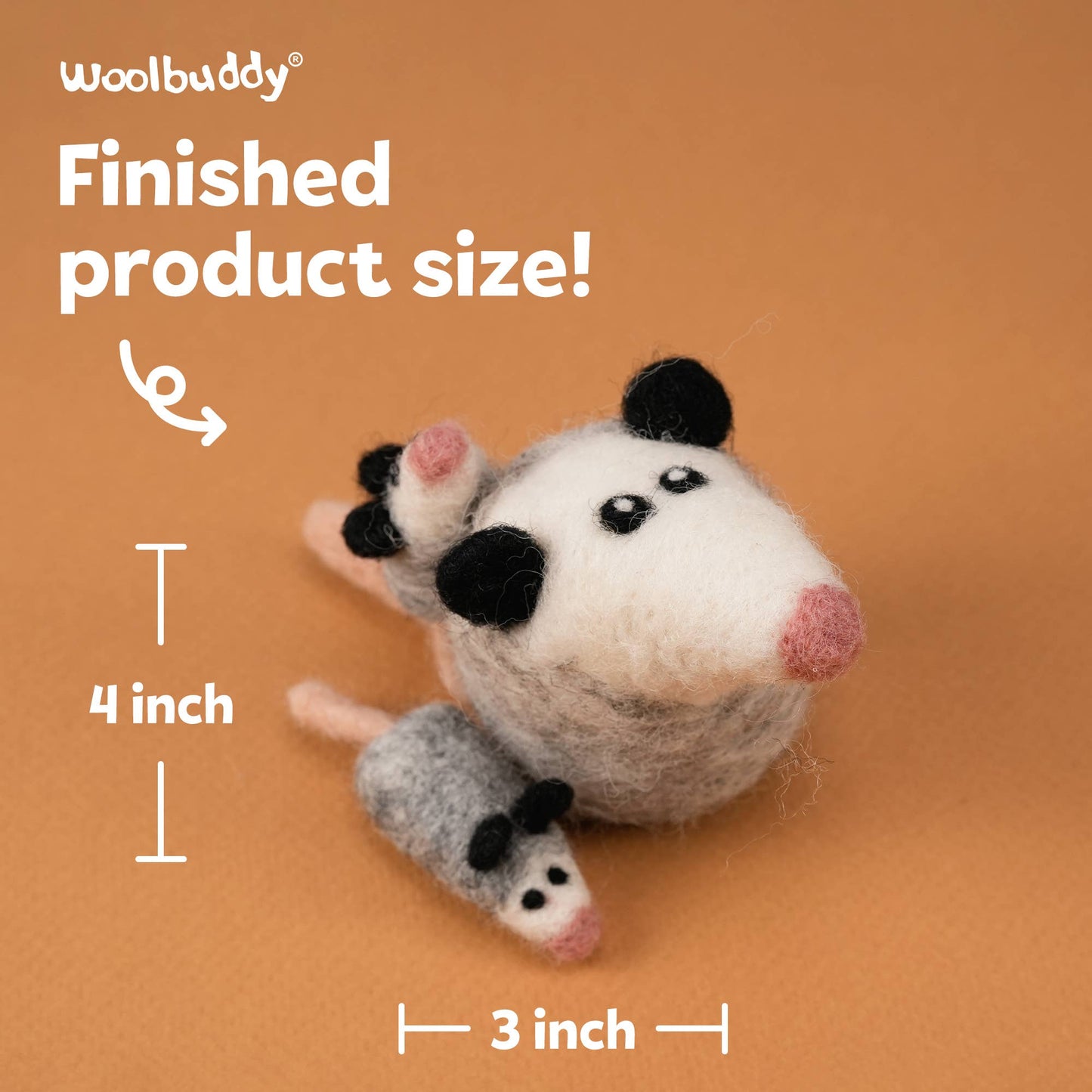 Beginner Opossum Needle Felting Kit – DIY Craft Gift