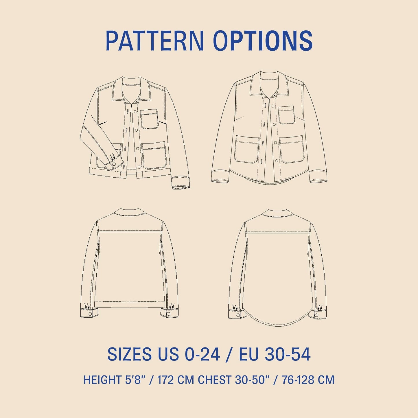 Canvas Jacket sewing pattern - PDF DOWNLOAD - homesewn