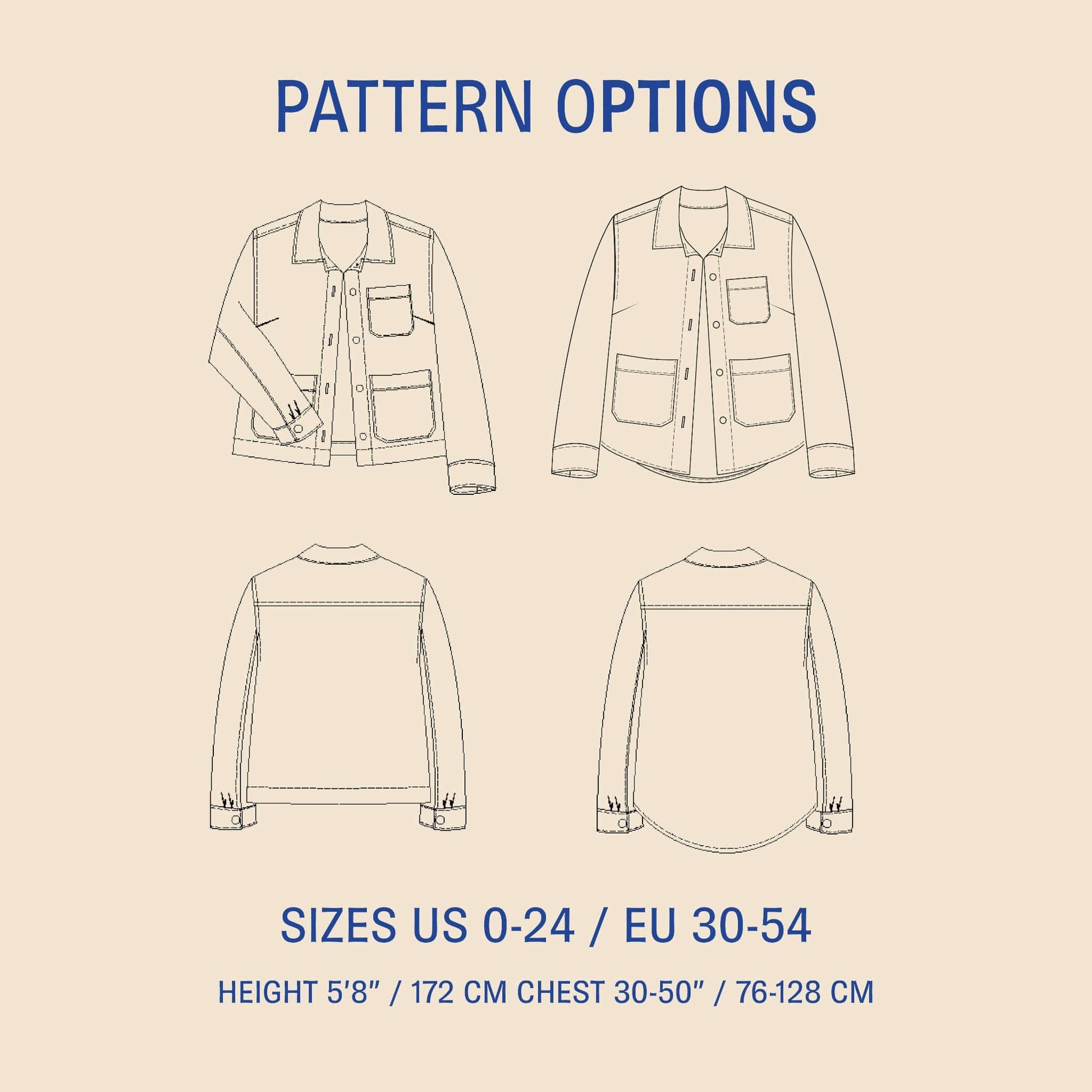 Canvas Jacket sewing pattern - PDF DOWNLOAD - homesewn