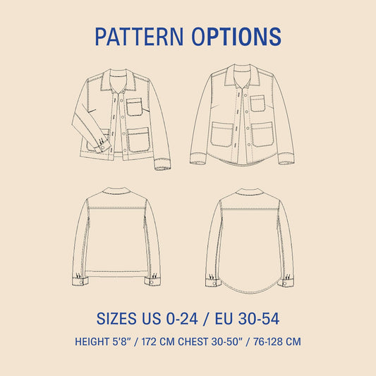 Canvas Jacket sewing pattern - PDF DOWNLOAD - homesewn