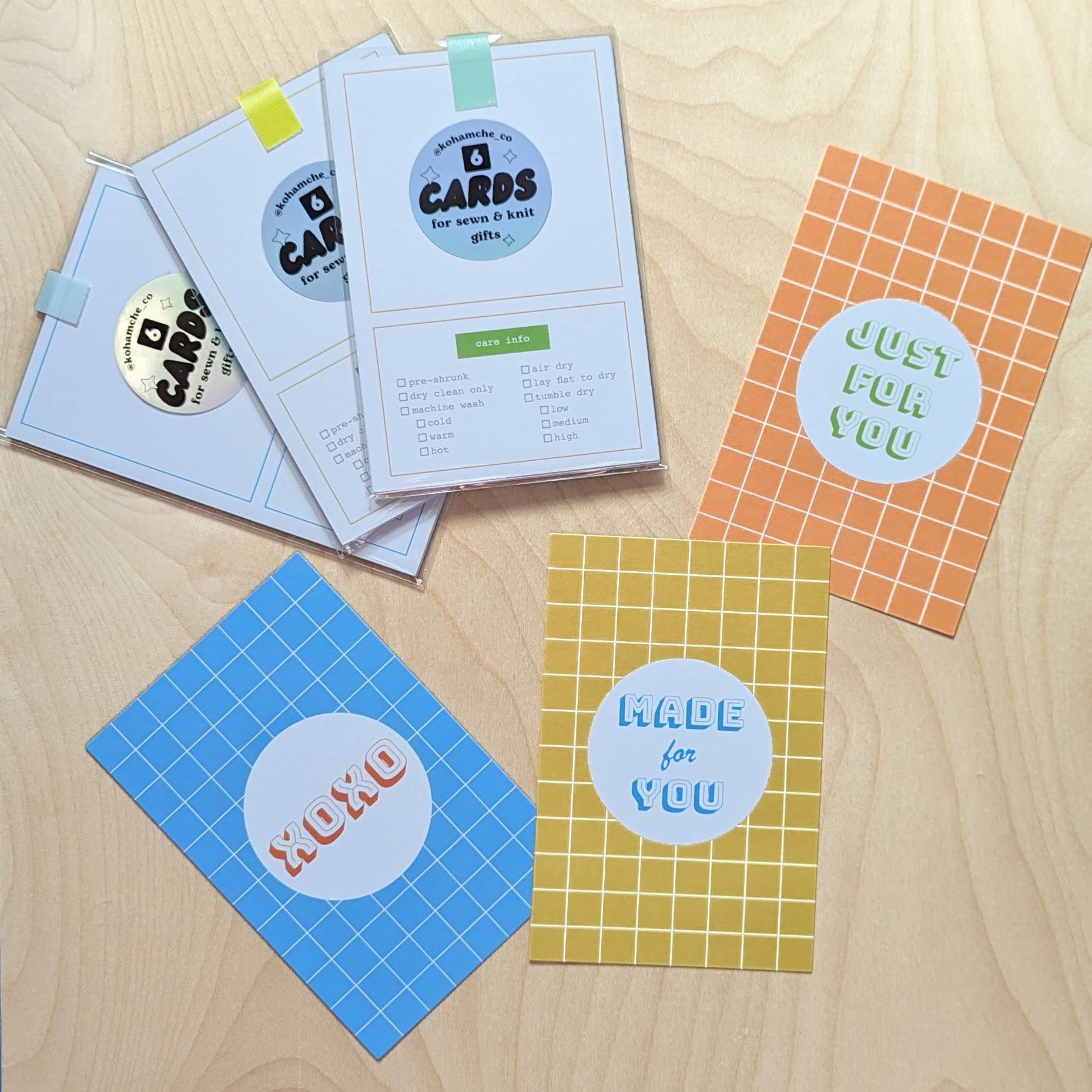 Cards with Care Instructions for Knit & Sewn Gifts - homesewn