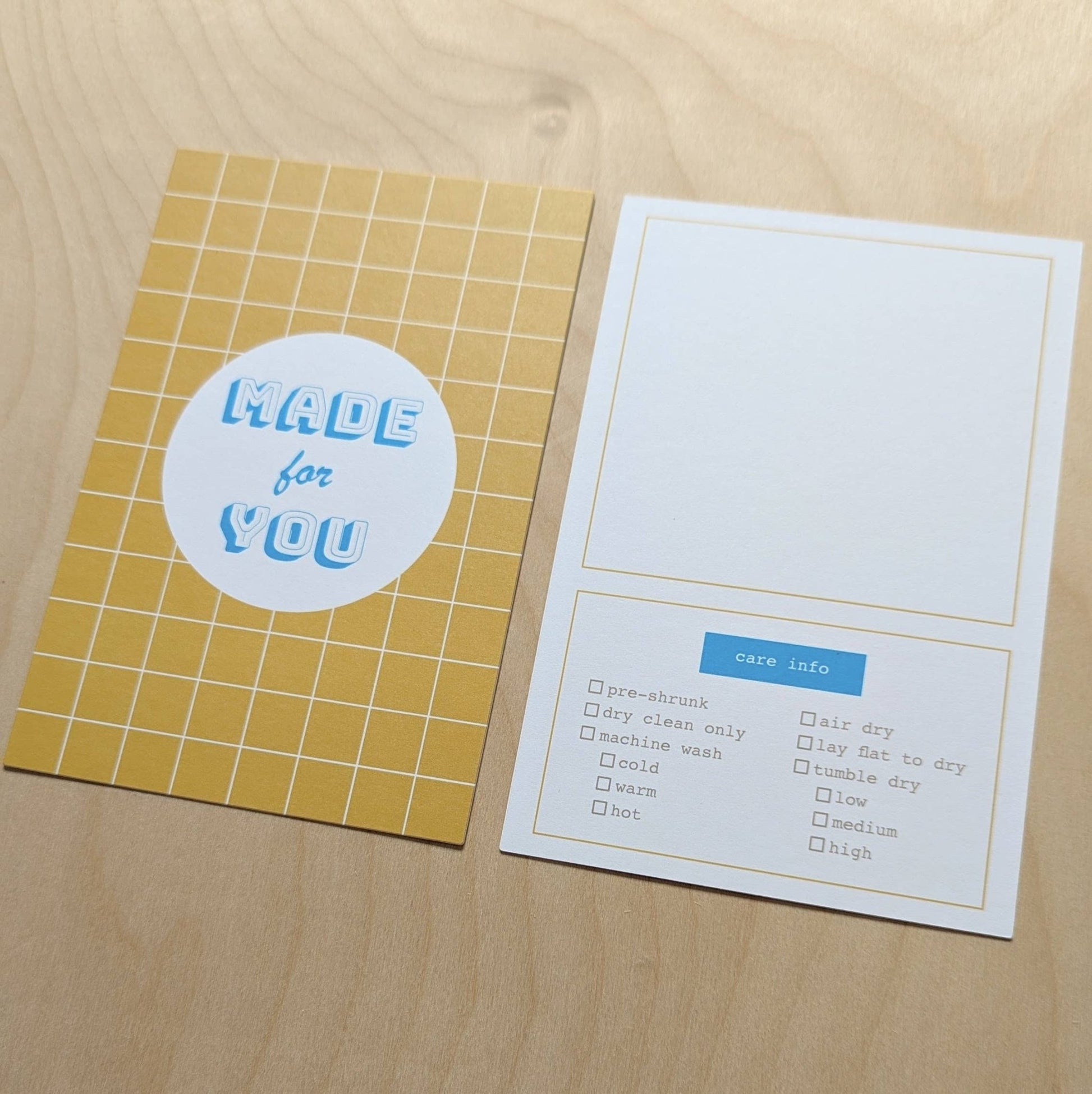 Cards with Care Instructions for Knit & Sewn Gifts - homesewn