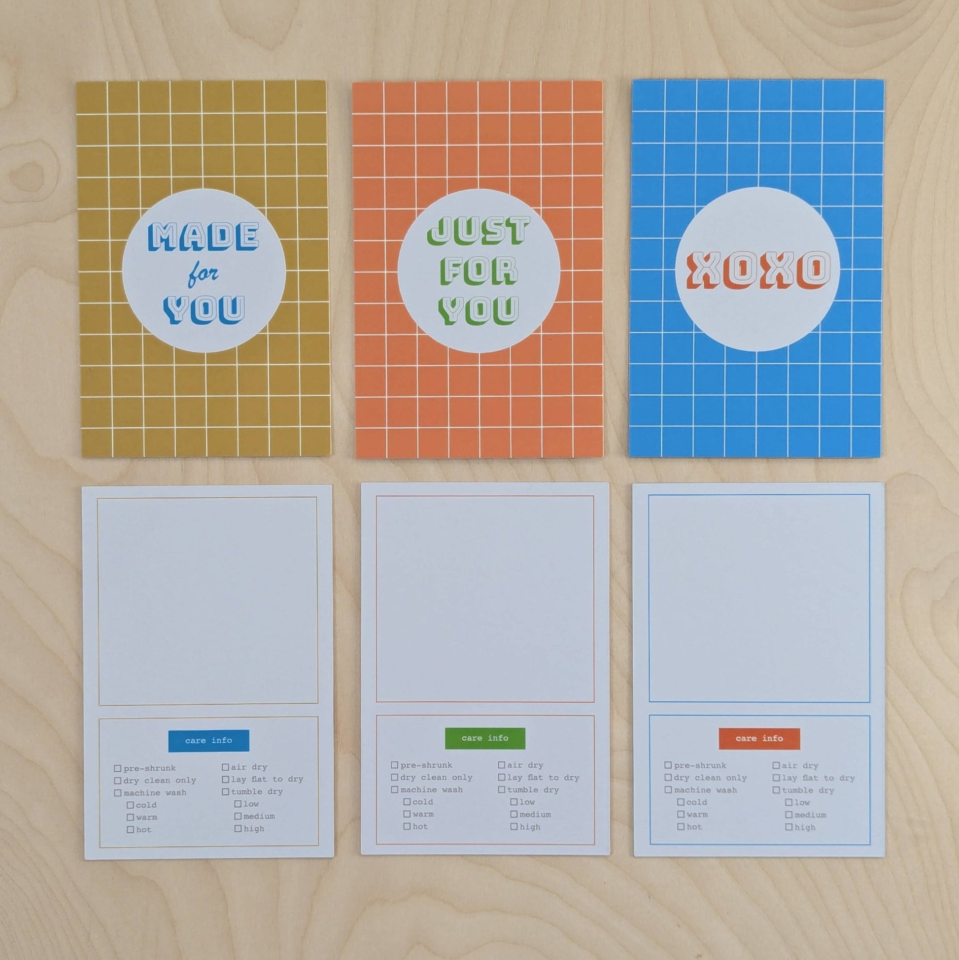 Cards with Care Instructions for Knit & Sewn Gifts - homesewn