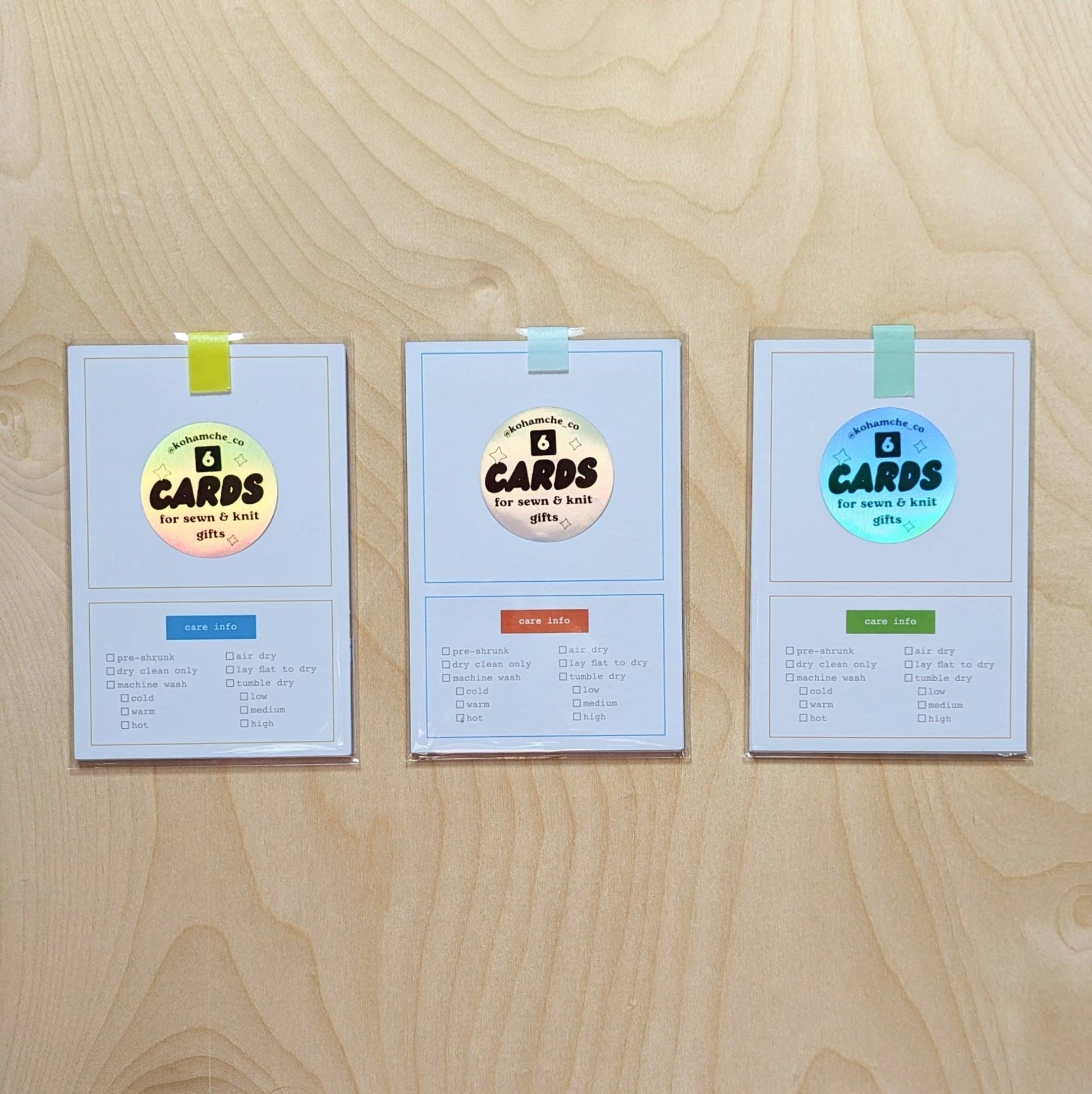 Cards with Care Instructions for Knit & Sewn Gifts - homesewn
