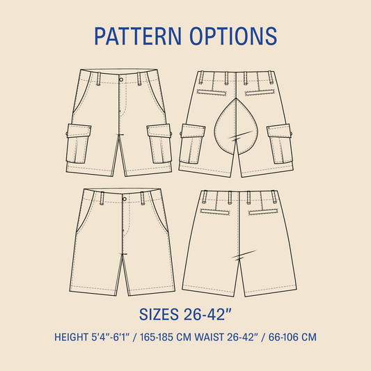 Cargo Shorts sewing pattern PDF DOWNLOAD - homesewn