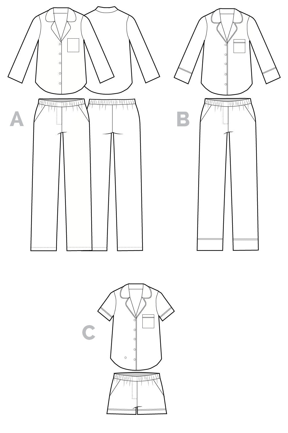 Carolyn Pajamas Pattern PDF DOWNLOAD - homesewn