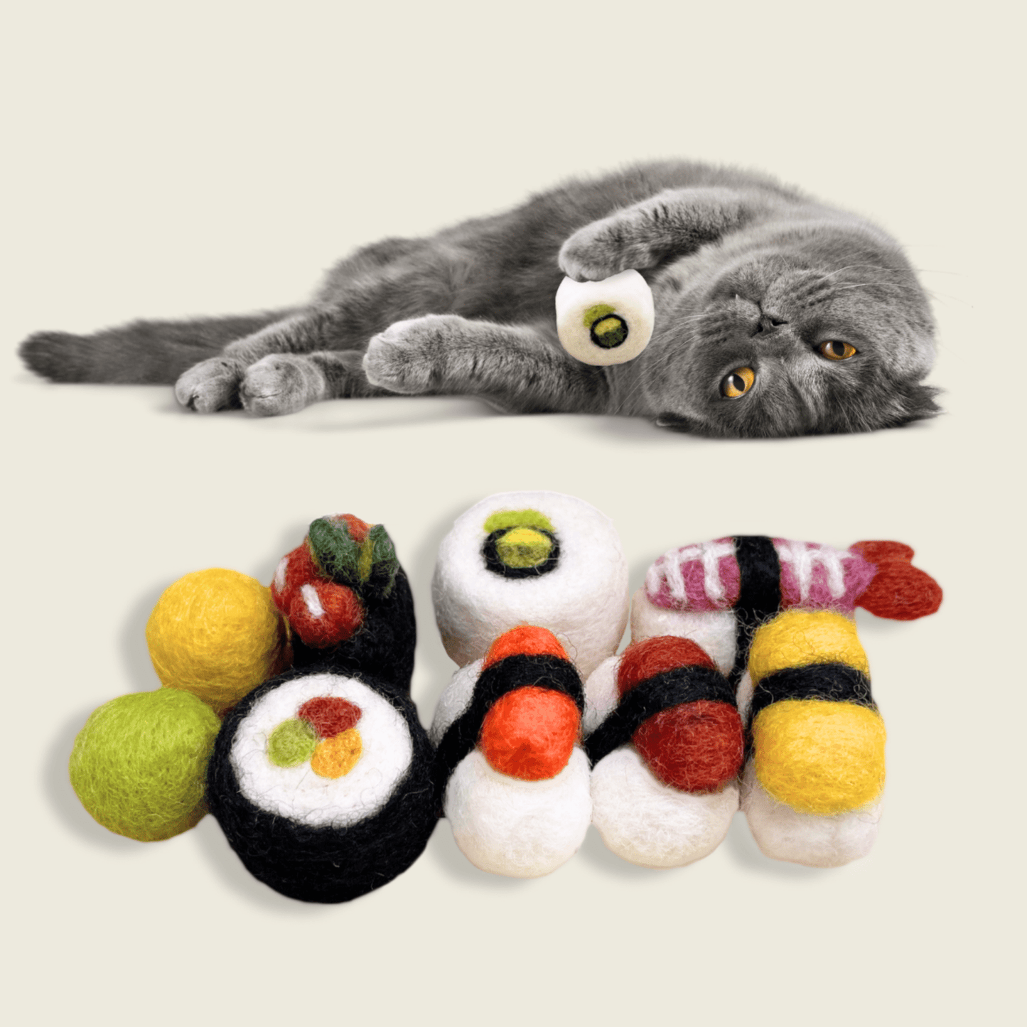 Cat Sushi Toy - homesewn