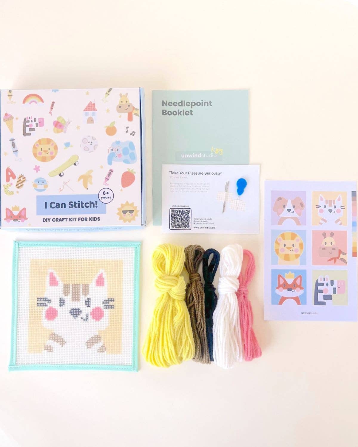 Catie, the Cat - Needlepoint Kit for Kids - homesewn