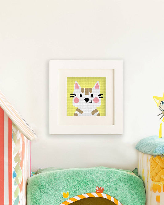 Catie, the Cat - Needlepoint Kit for Kids - homesewn