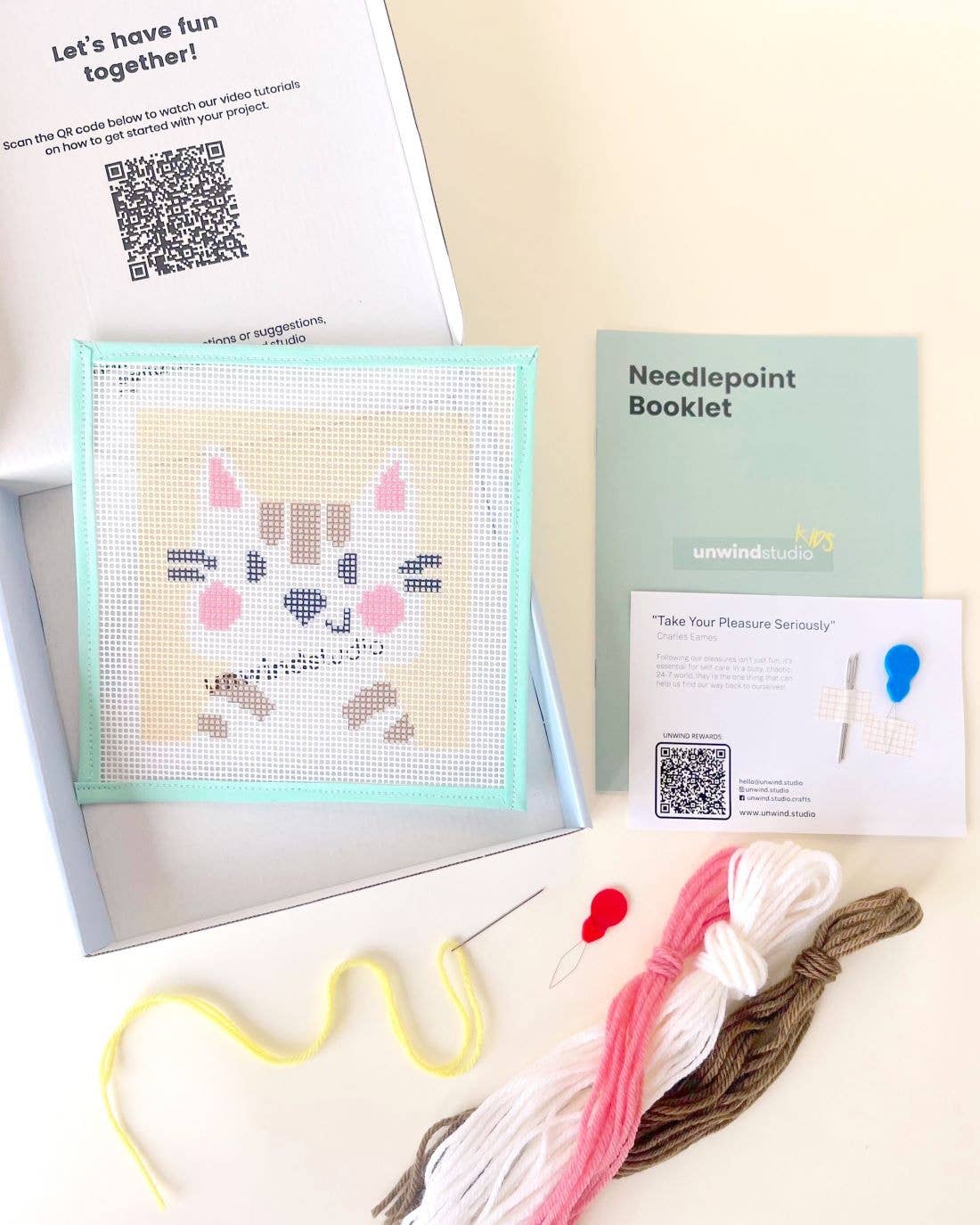 Catie, the Cat - Needlepoint Kit for Kids - homesewn