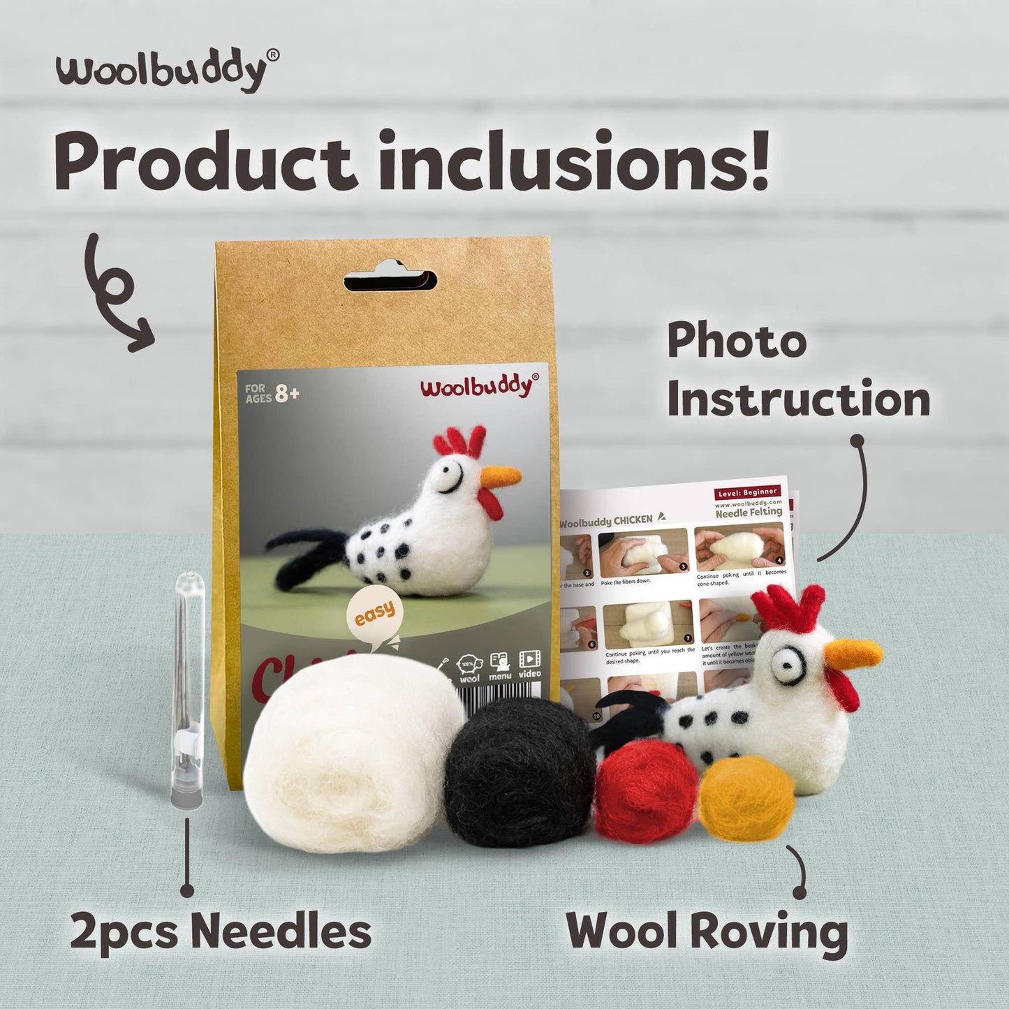 Beginner Chicken Needle Felting Kit – DIY Craft Gift