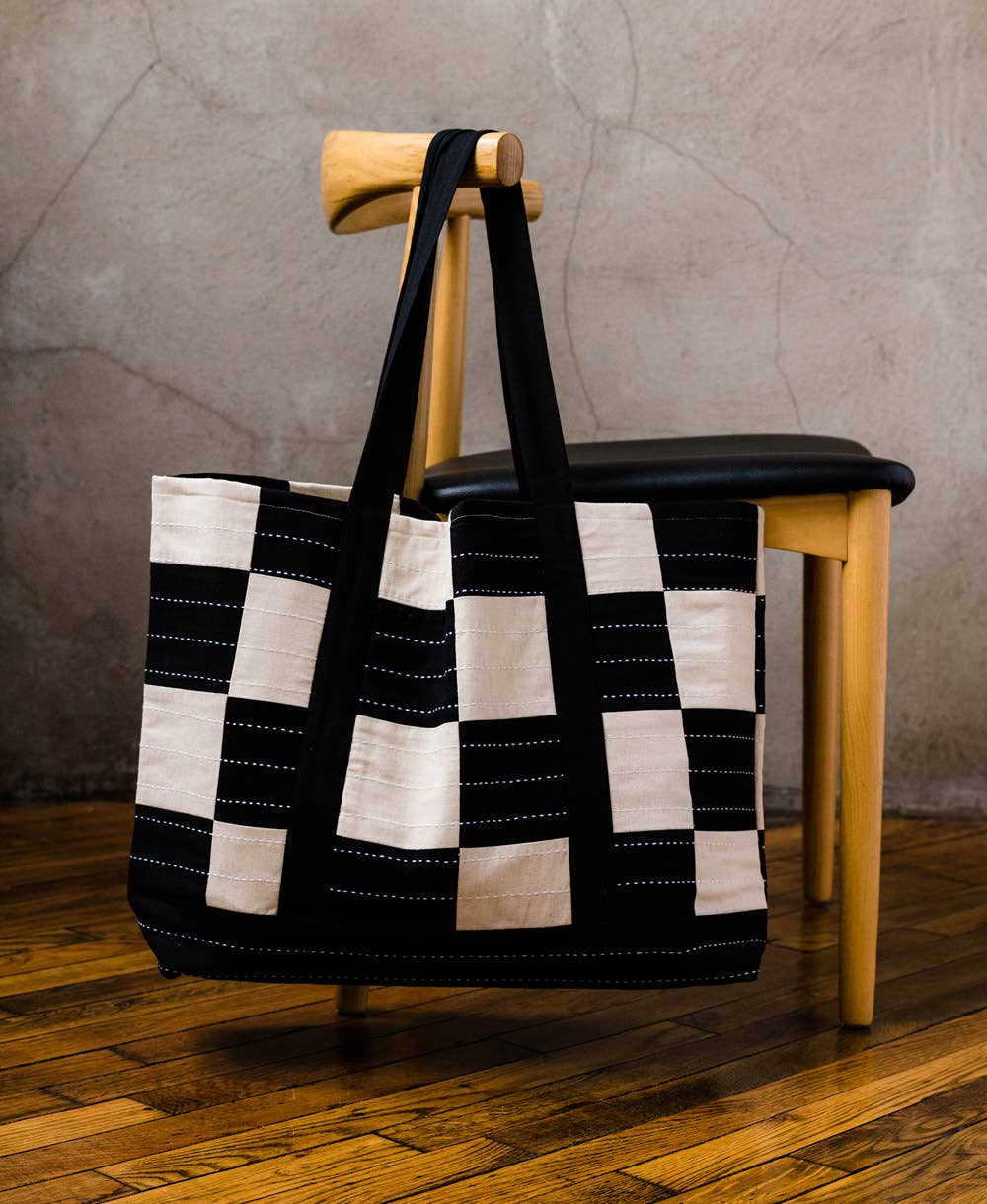 Checkered Canvas Tote Bag - homesewn