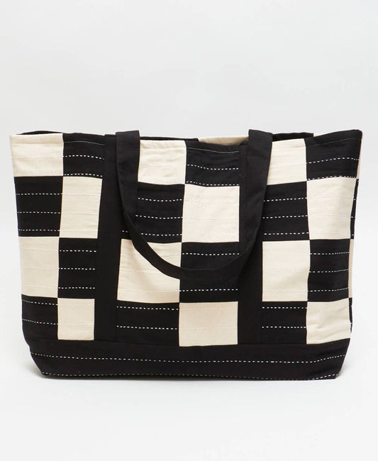 Checkered Canvas Tote Bag - homesewn