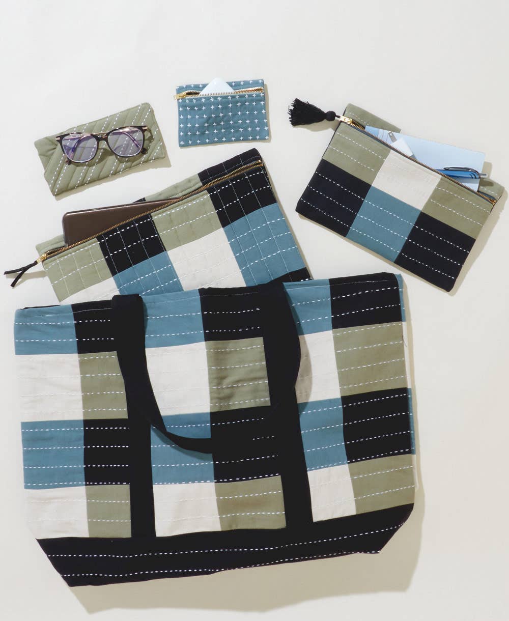 Checkered Canvas Tote Bag - homesewn