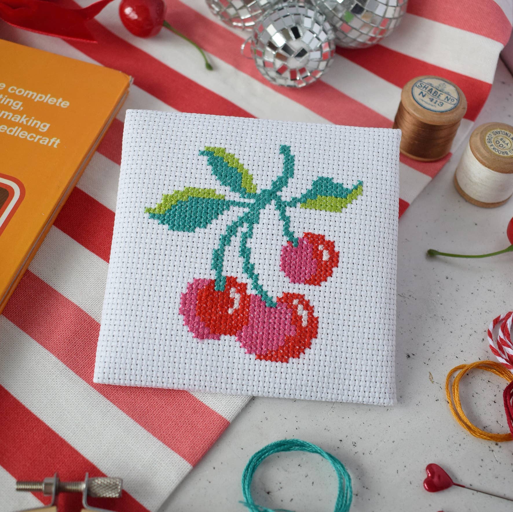 Cherries Mini Cross Stitch Kit - homesewn