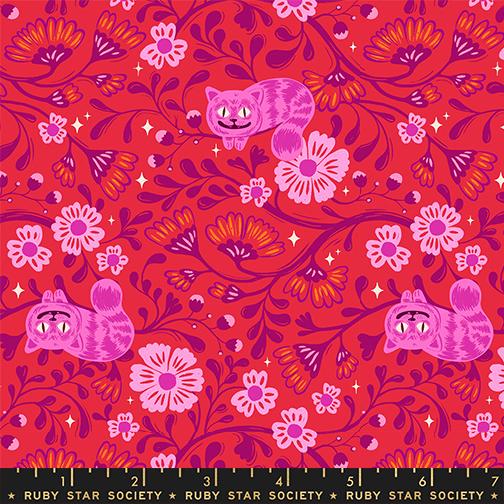 Cheshire Cats - Ruby - Hello Alice - QUILTING COTTON/POPLIN - homesewn