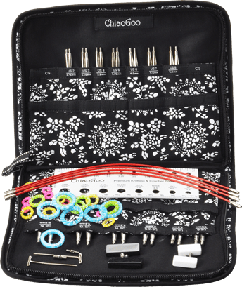 ChiaoGoo - 4" TWIST Interchangeable Needle Set Red Lace Complete US 2 - 15 (2.75mm - 10.00mm) - homesewn