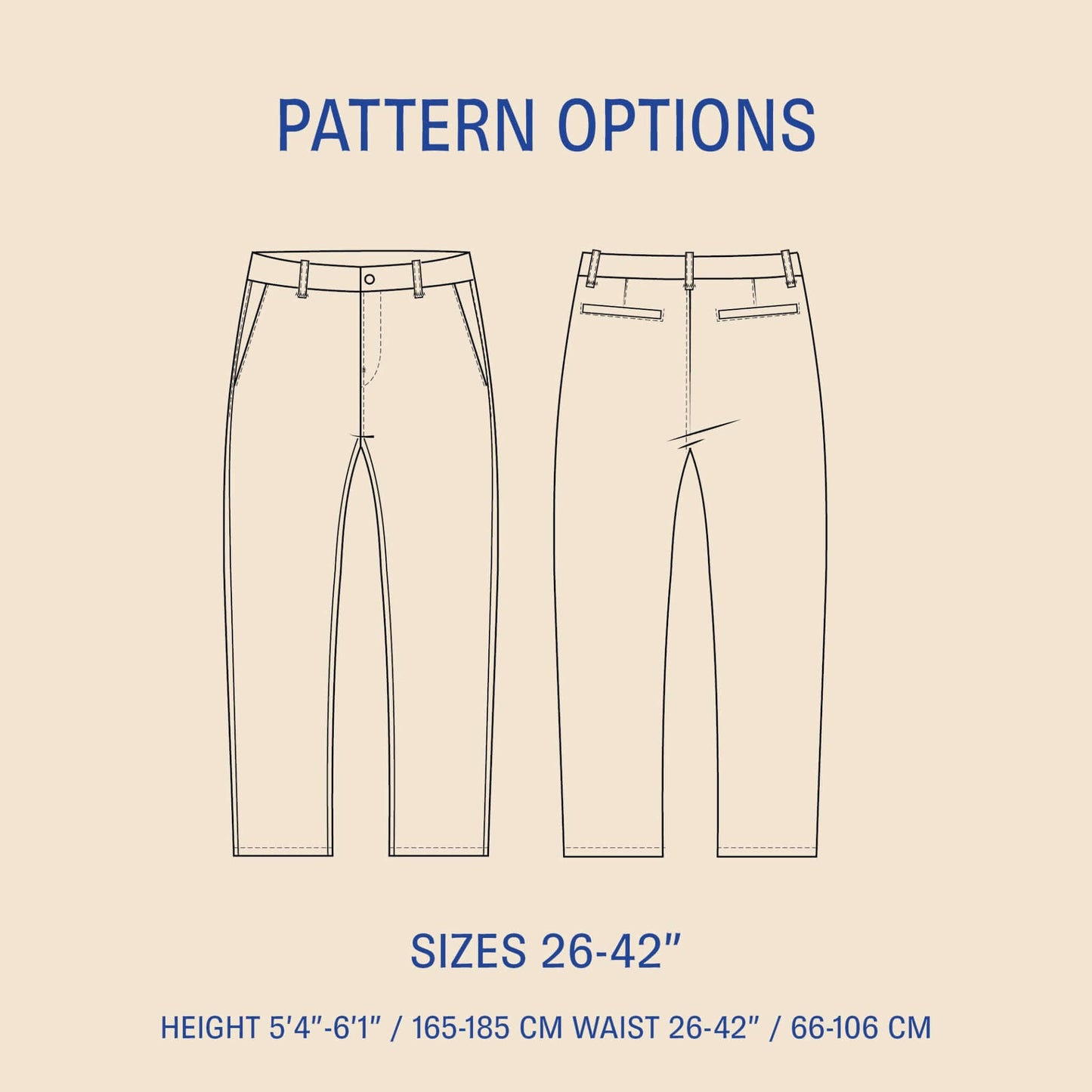 Chino pants sewing pattern for men PDF DOWNLOAD - homesewn