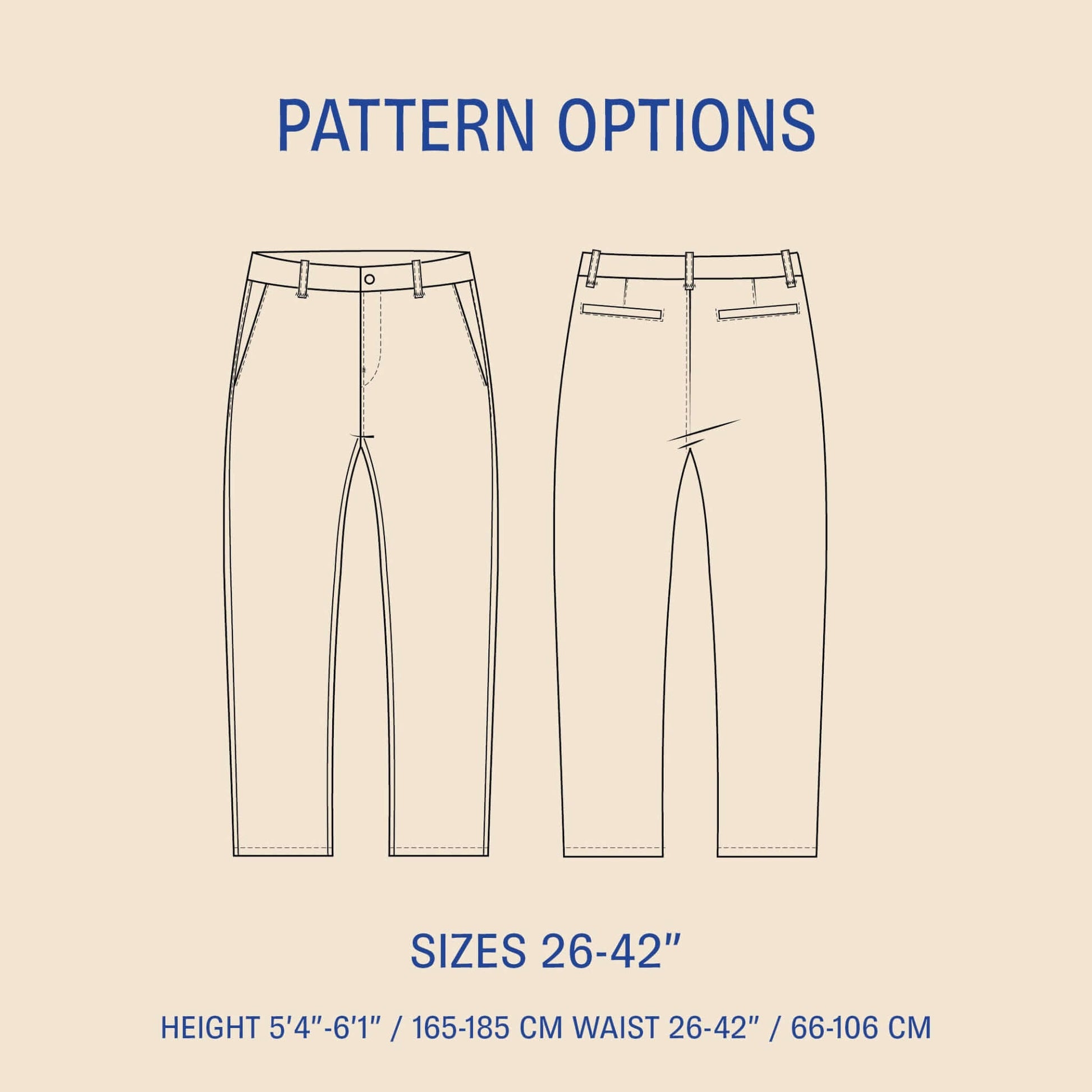 Chino pants sewing pattern for men PDF DOWNLOAD - homesewn