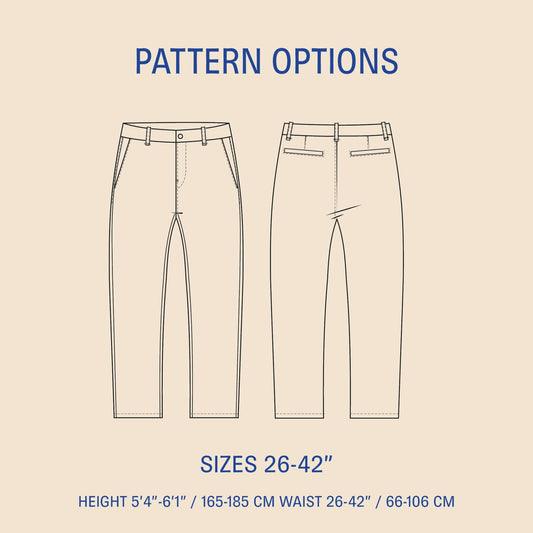 Chino pants sewing pattern for men PDF DOWNLOAD - homesewn