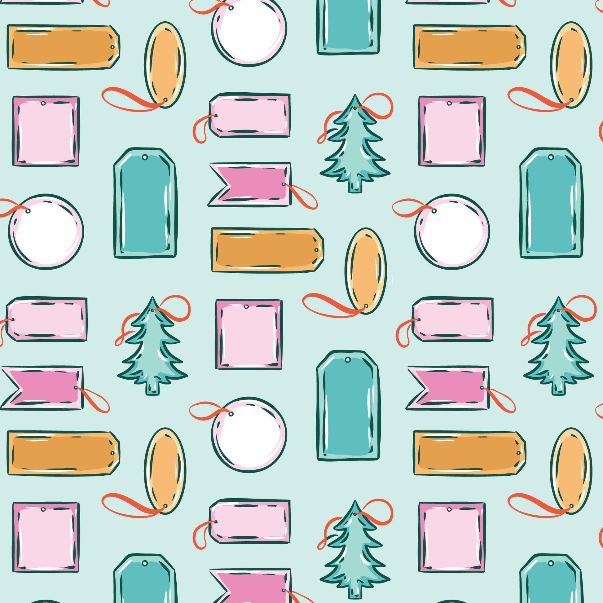 Christmas Tags - Turquoise - Jolly Tidings - homesewn