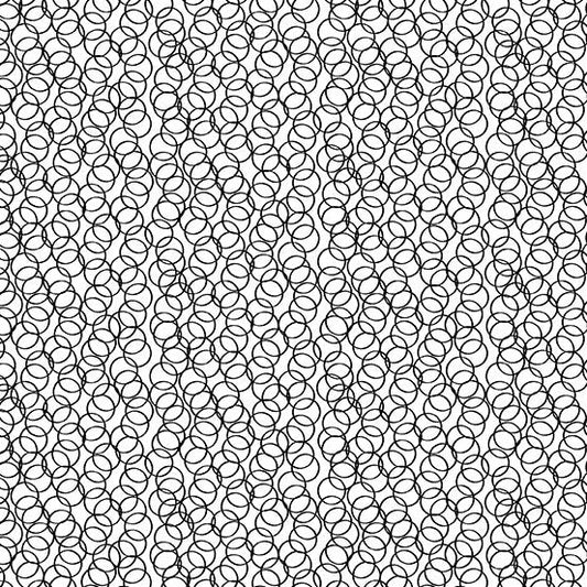 Circles Black on White - QUILTING COTTON/POPLIN - homesewn