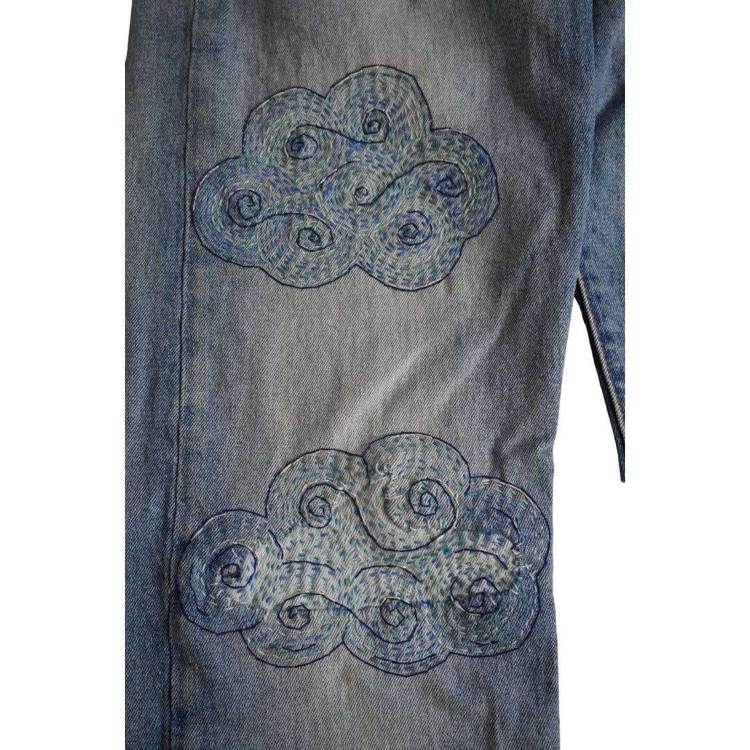 Cloudy Day - Visible Mending Stick and Stitch Embroidery Pattern - homesewn