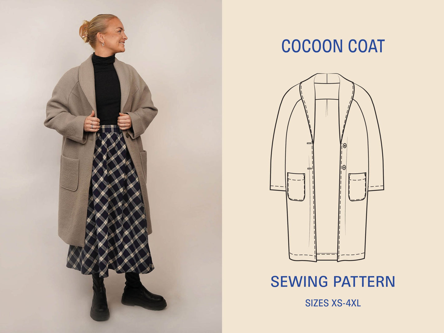 Cocoon Coat Sewing Pattern PDF DOWNLOAD - homesewn