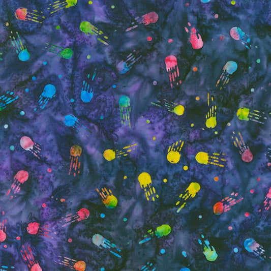 Comets Batik - Midnight Purple - Interstellar Batiks - homesewn