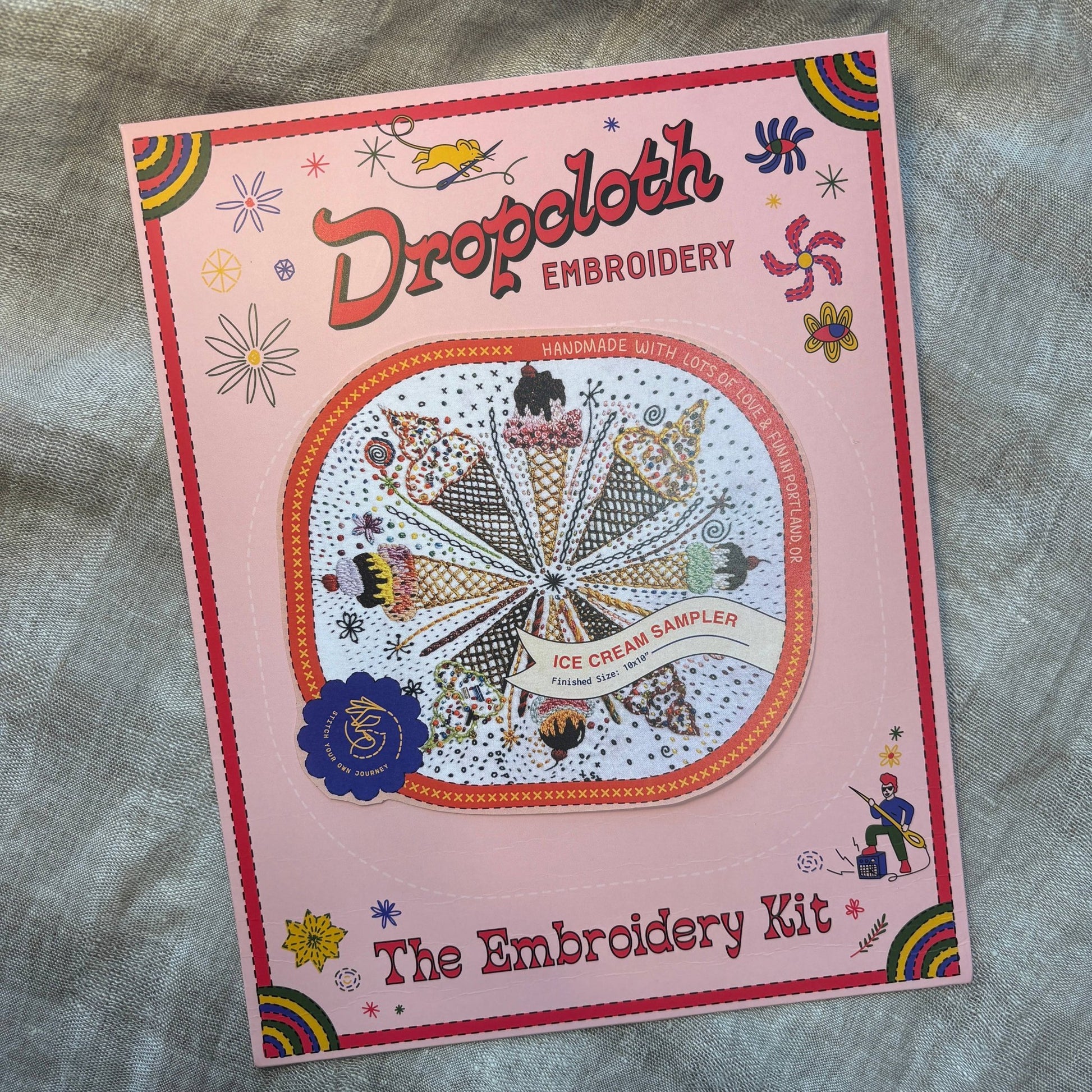 Complete Ice Cream Embroidery Kit - homesewn