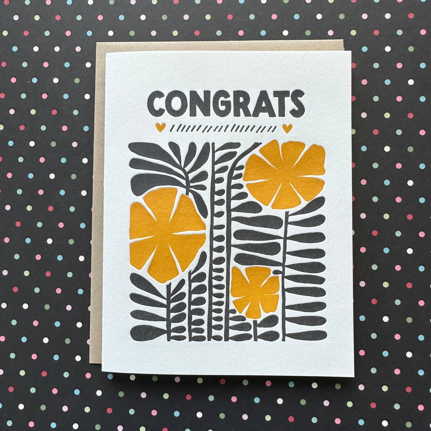 Congrats - letterpress card - homesewn
