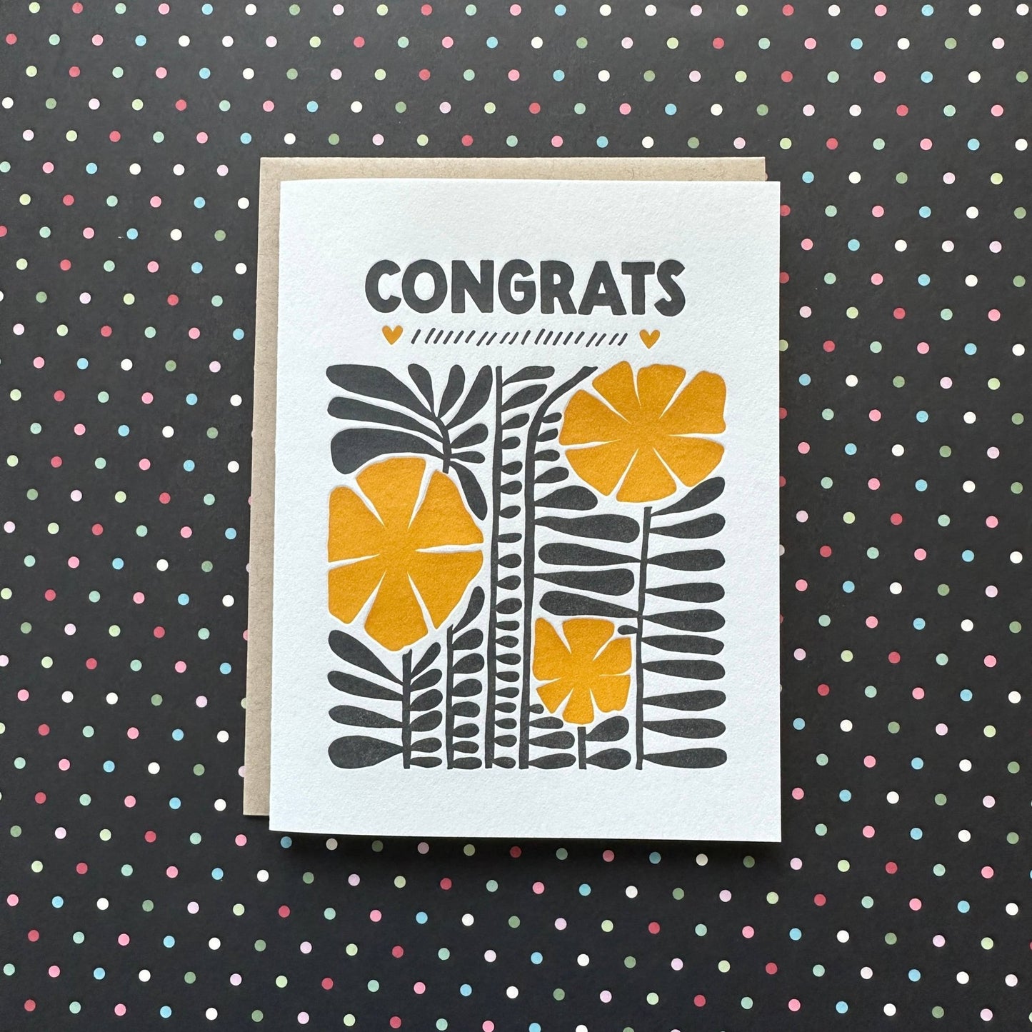 Congrats - letterpress card - homesewn